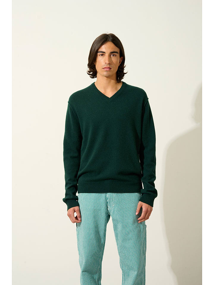 AUTHENTIC CASHMERE Kaszmirowy sweter "Timeo" w kolorze ciemnozielonym rozmiar: XL