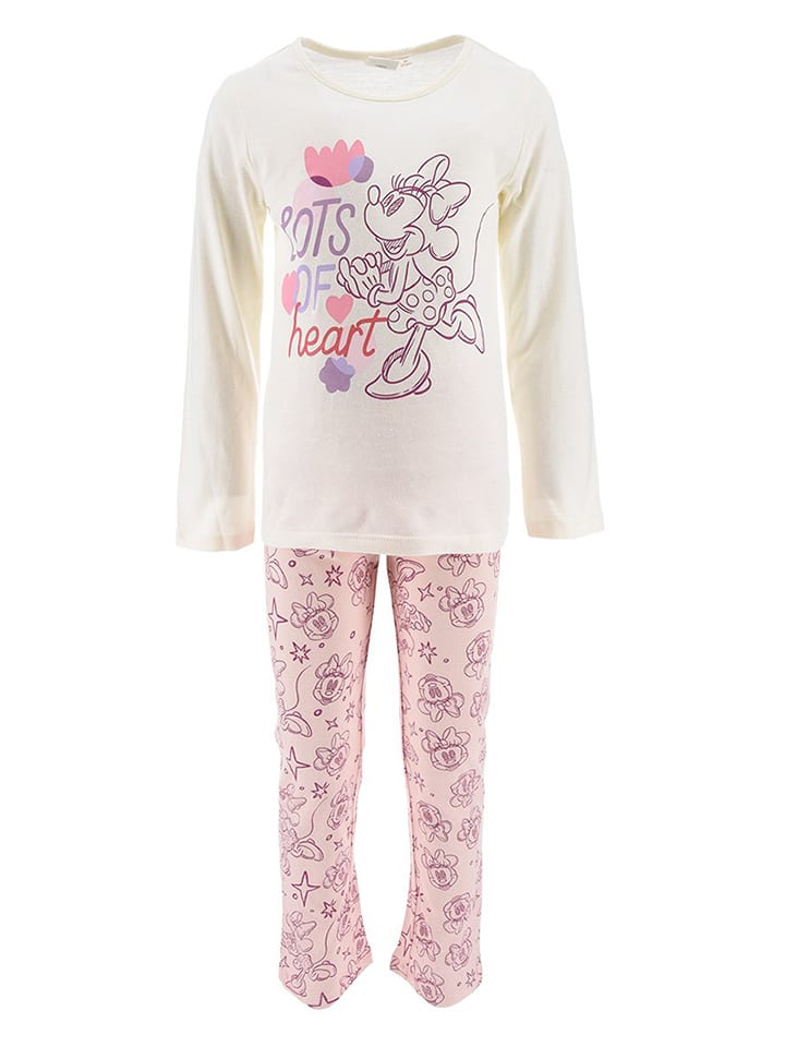 Disney Minnie Mouse Piżama "Minnie" w kolorze kremowo-jasnoróżowym rozmiar: 98
