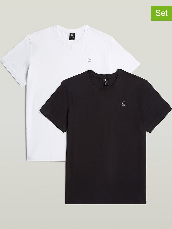 G-Star Koszulki (2 szt.) w kolorze białym i czarnym rozmiar: L