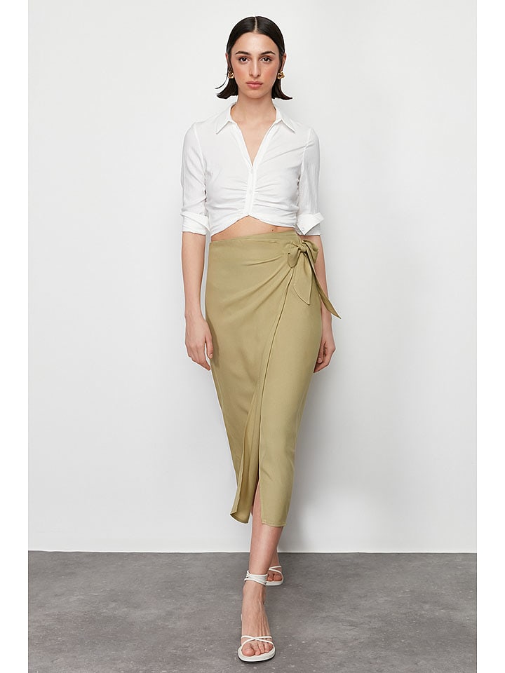 trendyol Spódnica w kolorze oliwkowym rozmiar: 34