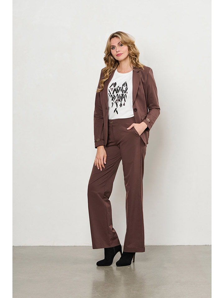 &Co Woman Spodnie "Perrine" w kolorze brązowym rozmiar: 3XL