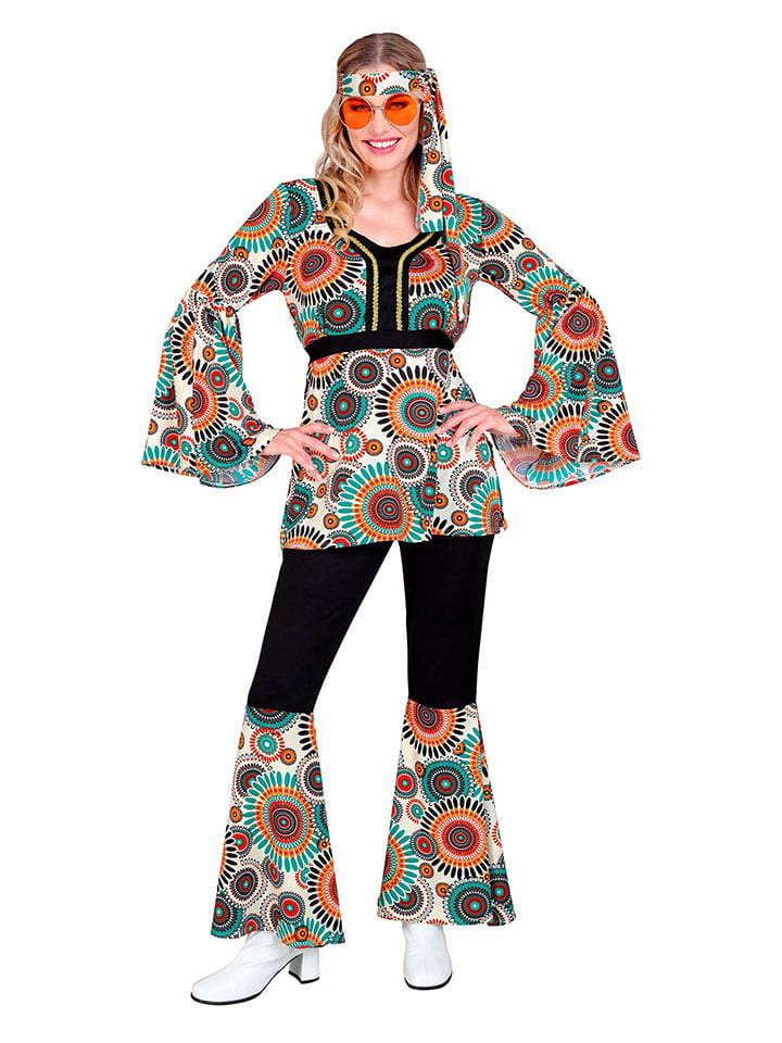 Carnival Party 3-częściowy kostium "Sixties" w kolorze czarnym ze wzorem rozmiar: L