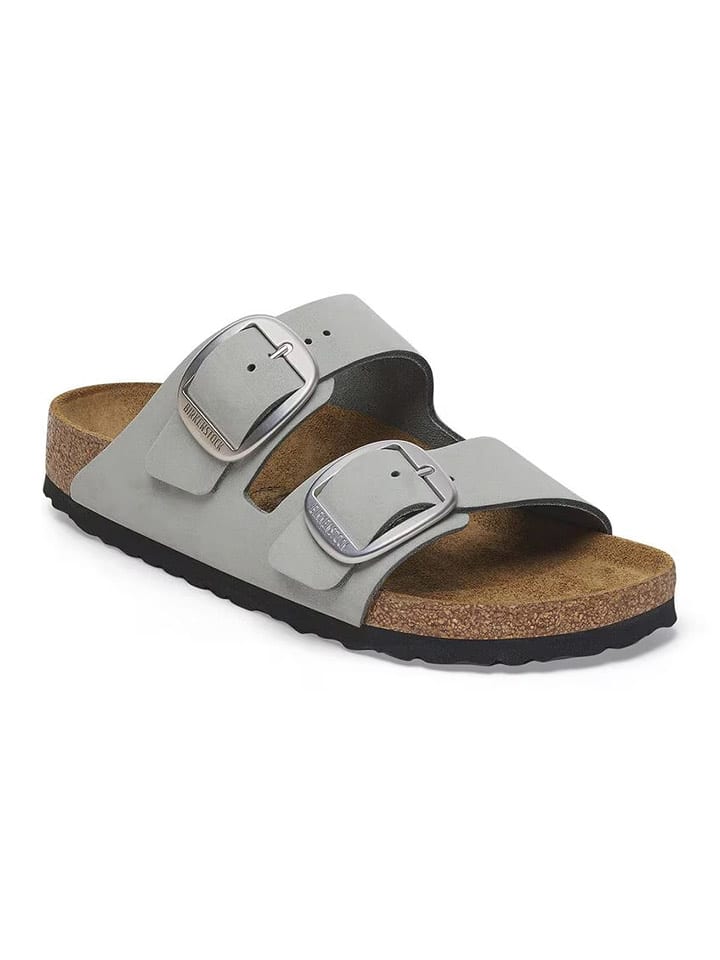 Birkenstock Skórzane klapki "Arizona" w kolorze szarym rozmiar: 38
