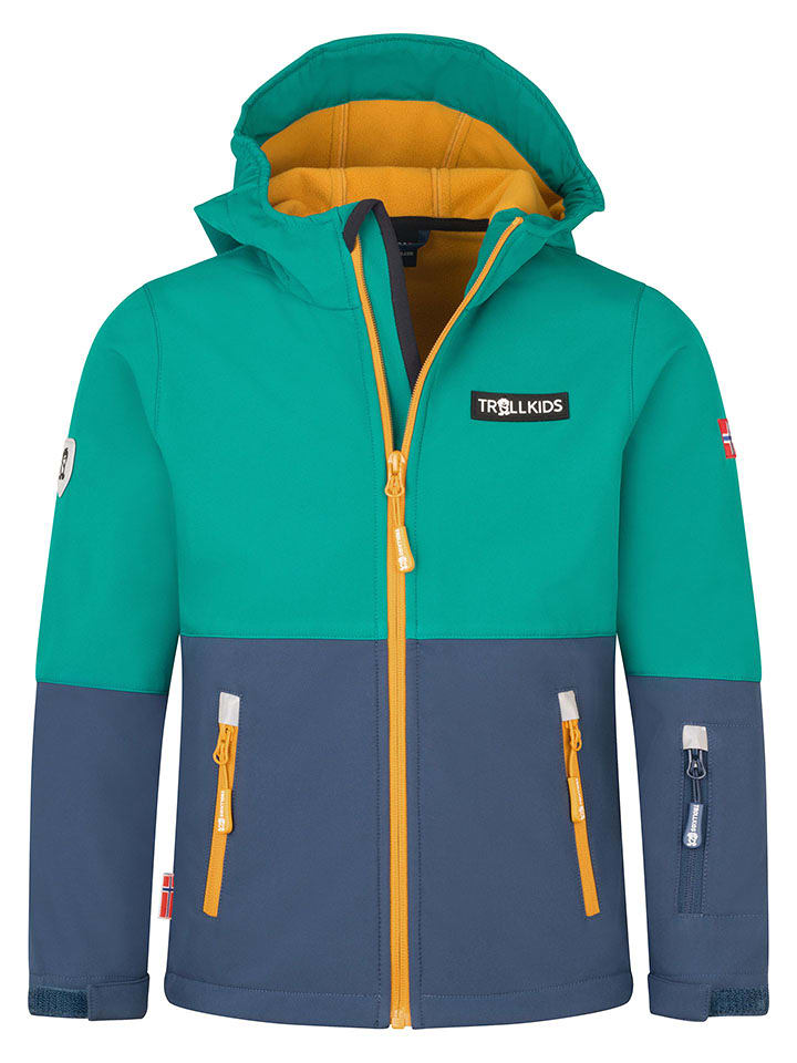 Trollkids Kurtka softshellowa "Skjorta" w kolorze turkusowym rozmiar: 98