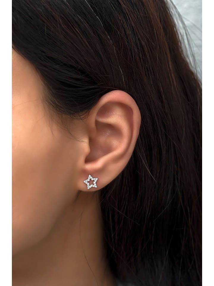 Heliophilia Srebrne kolczyki-wkrętki z cyrkoniami rozmiar: onesize