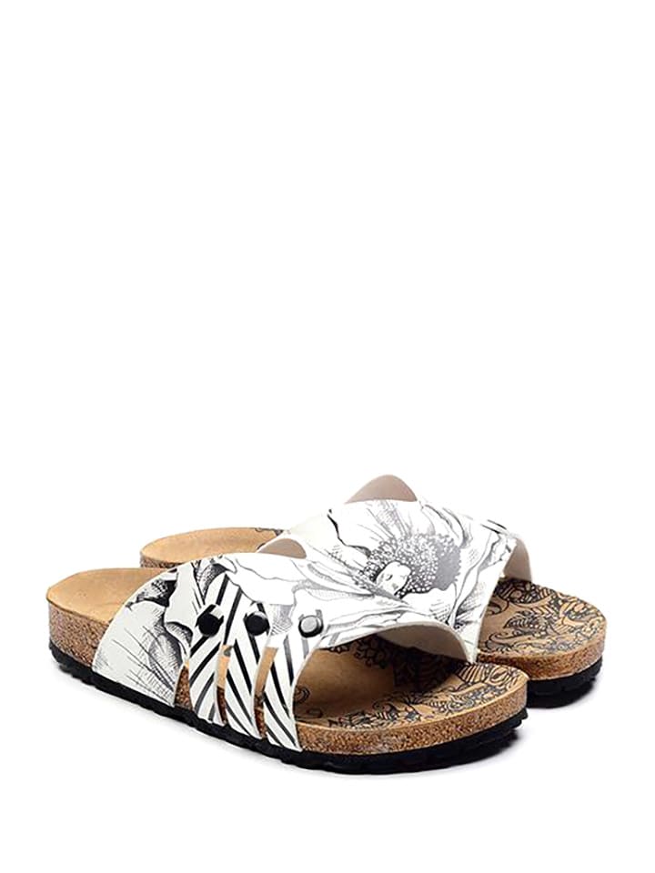 Calceo Klapki w kolorze czarno-białym rozmiar: 36