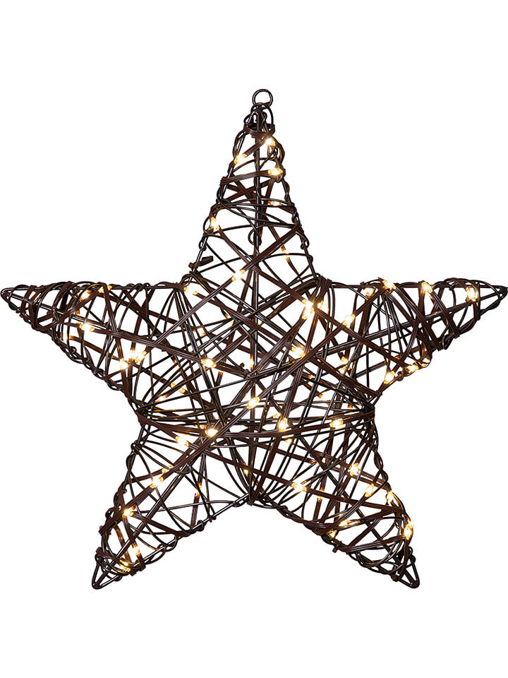 STAR Trading Dekoracyjna zawieszka LED "Vicke Star" w kolorze brązowym - 40 x 40 cm rozmiar: onesize