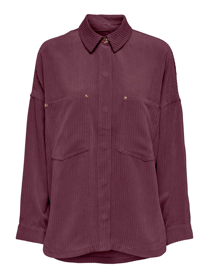 ONLY Koszula sztruksowa w kolorze bordowym rozmiar: M