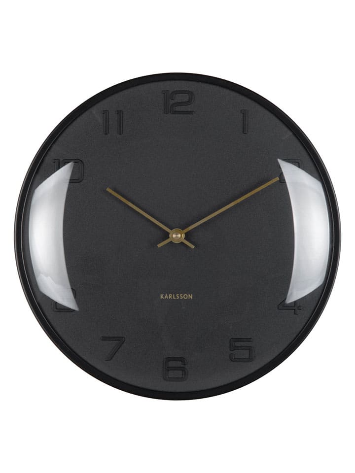Karlsson Zegar ścienny "Fuerte Dome" w kolorze czarnym - Ø 30,5 cm rozmiar: onesize