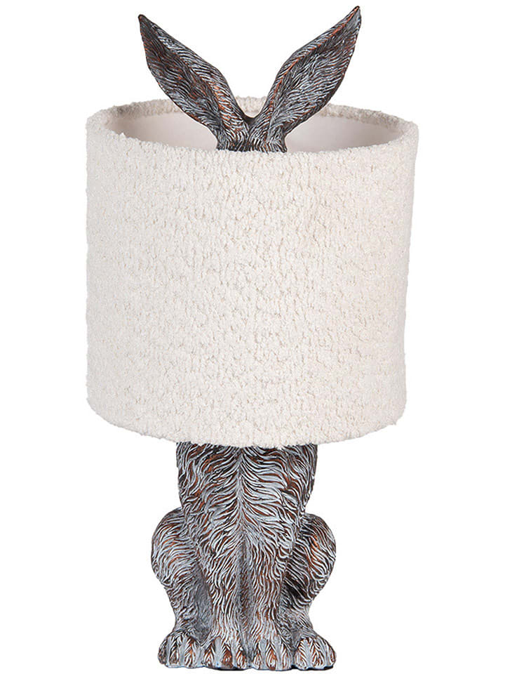 Clayre & Eef Lampa stołowa w kolorze brązowo-białym - wys. 43 x Ø 2 cm rozmiar: onesize