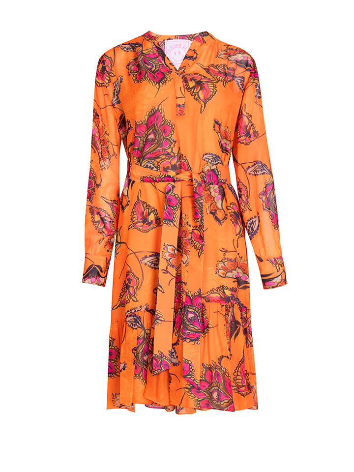 LIEBLINGSSTÜCK Sukienka "Etje" w kolorze czarno-różowo-pomarańczowym rozmiar: 34