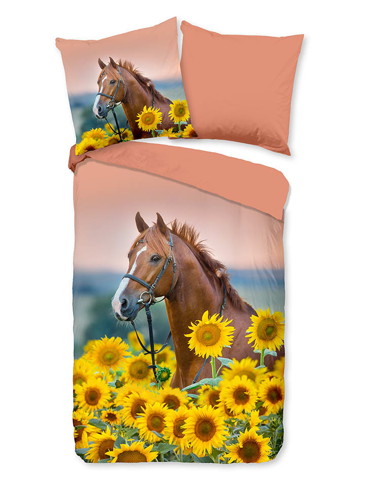 Good Morning Komplet pościeli "Beauty" w kolorze pomarańczowym rozmiar: 135x200 cm