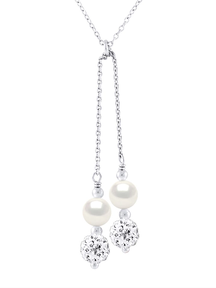 Mitzuko Srebrny naszyjnik "Duo" z perłami - dł. 42 cm rozmiar: onesize