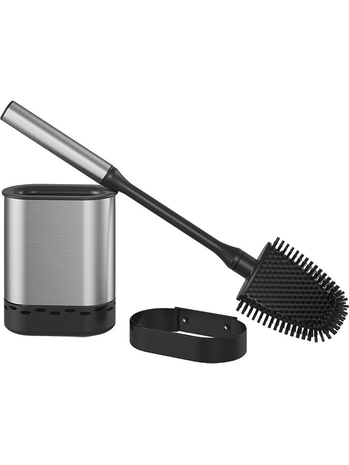 metaltex Szczotka WC "Cleany" w kolorze srebrno-czarnym - 12,8 x 47 x 7,4 cm rozmiar: onesize