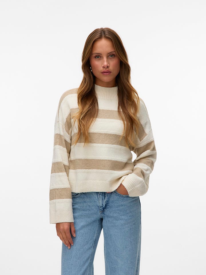 Vero Moda Sweter w kolorze beżowym rozmiar: XS