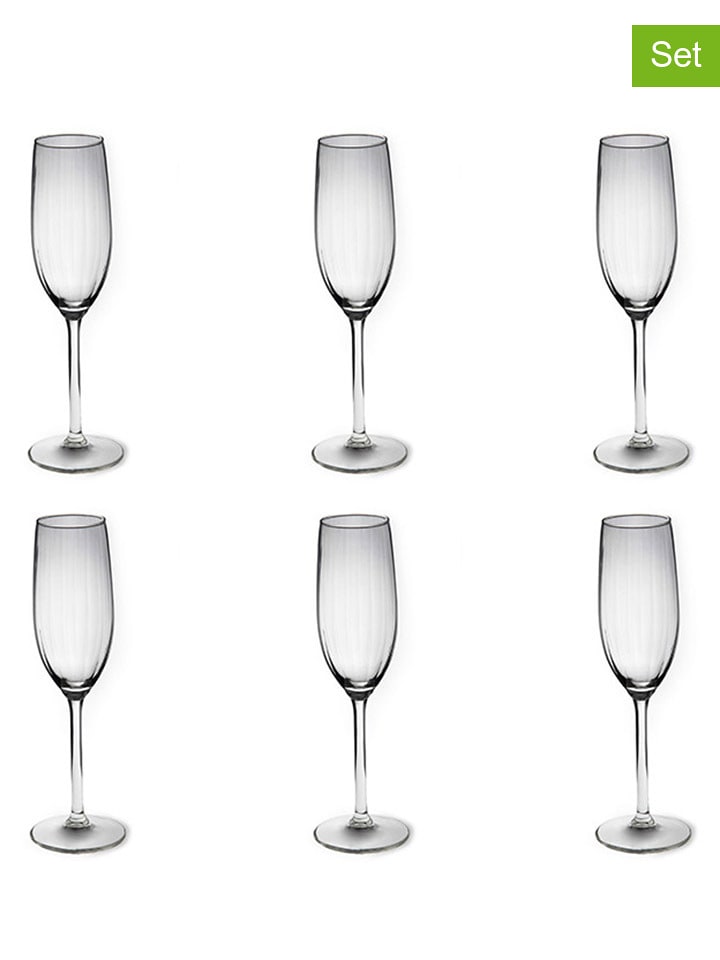 Trendy Kitchen by EXCÉLSA Kieliszki (6 szt.) "Alba" do szampana - 210 ml rozmiar: onesize