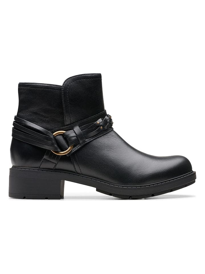 Clarks Skórzane botki "Hearth Kaylie" w kolorze czarnym rozmiar: 37