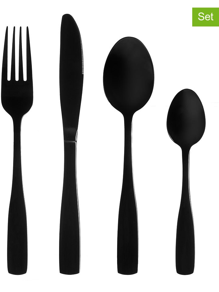 Maku 16-częściowy zestaw sztućców "Basic" w kolorze czarnym rozmiar: onesize
