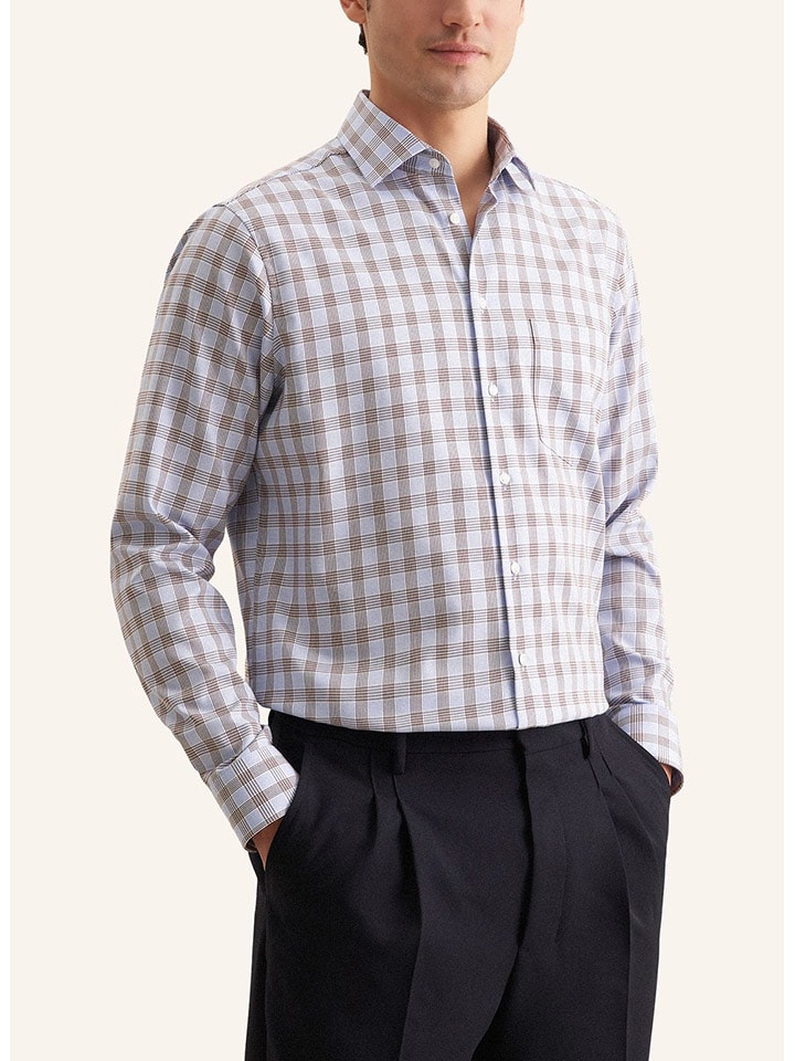 Seidensticker Koszula w kolorze błękitno-brązowym rozmiar: 42