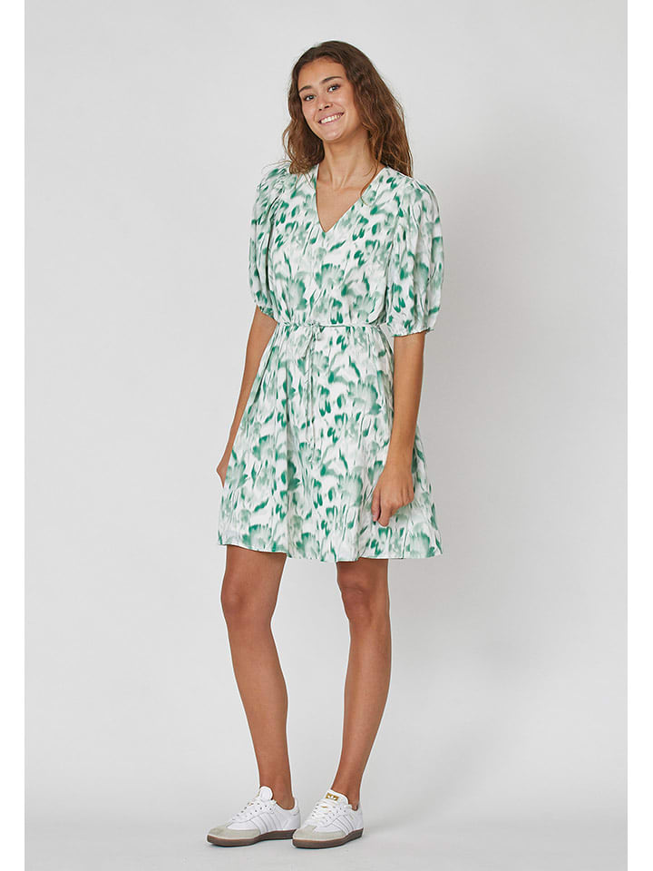 SisterS point Sukienka w kolorze zielono-białym rozmiar: M