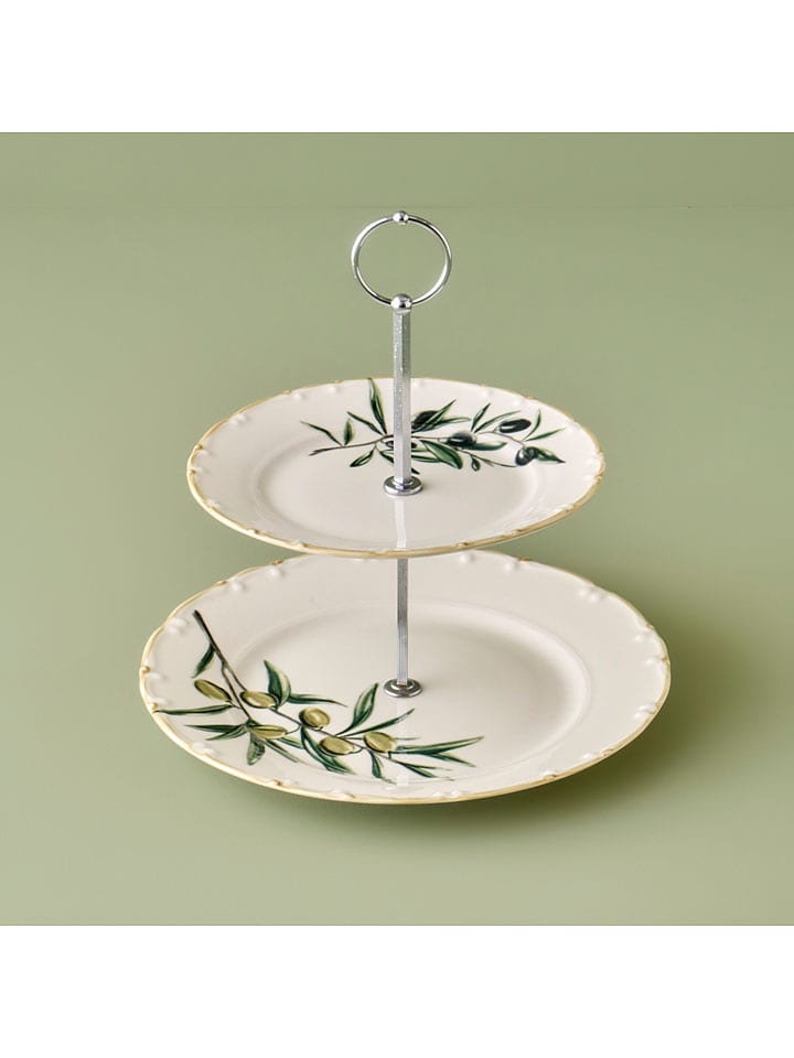 BELLA MAISON Etażerka "Olive" w kolorze kremowo-zielonym rozmiar: onesize