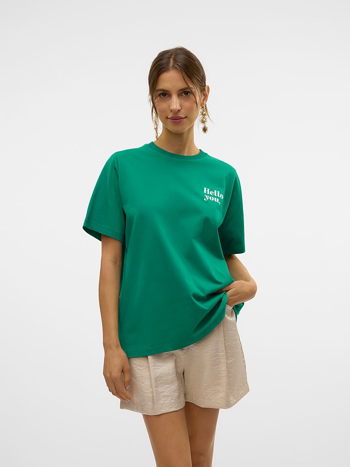 Vero Moda Koszulka "Katrine" w kolorze zielonym rozmiar: XS