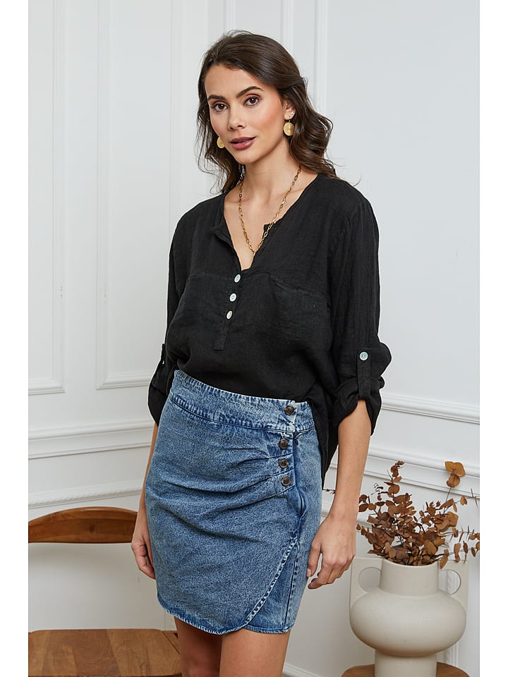 Joséfine Lniana bluzka w kolorze czarnym rozmiar: XL