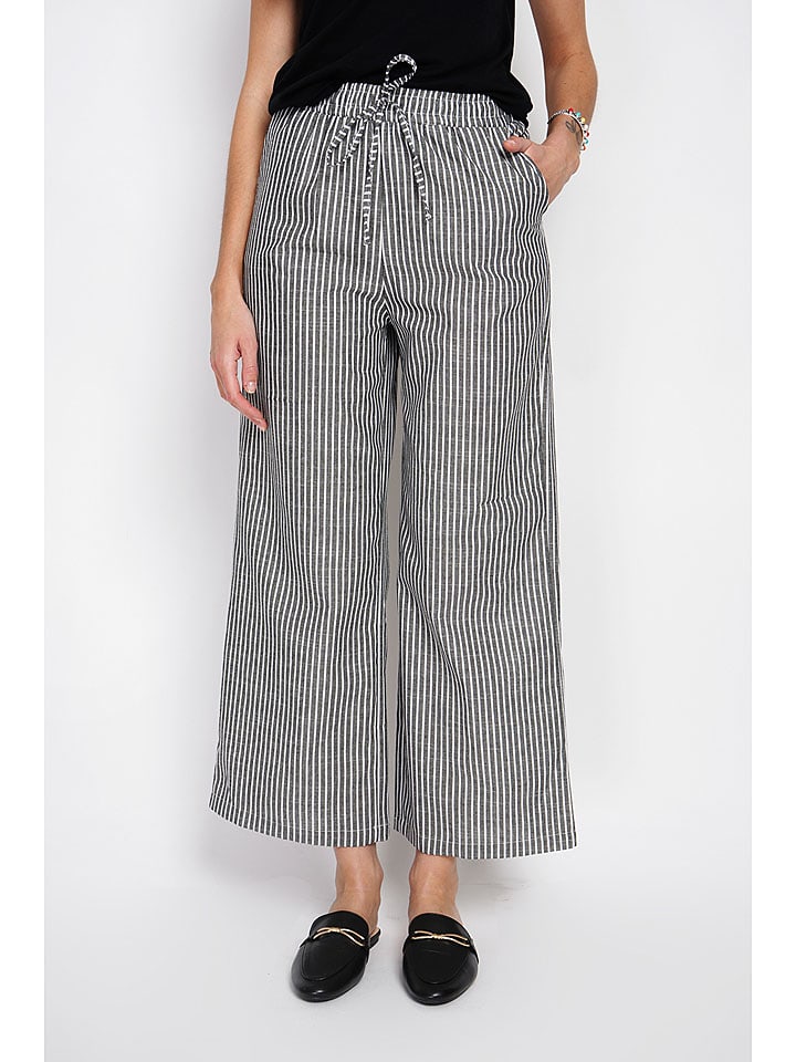 William de Faye Spodnie w kolorze antracytowo-białym rozmiar: 40