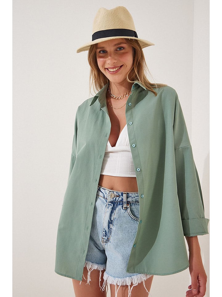 Happiness Istanbul Koszula w kolorze zielonym rozmiar: 42