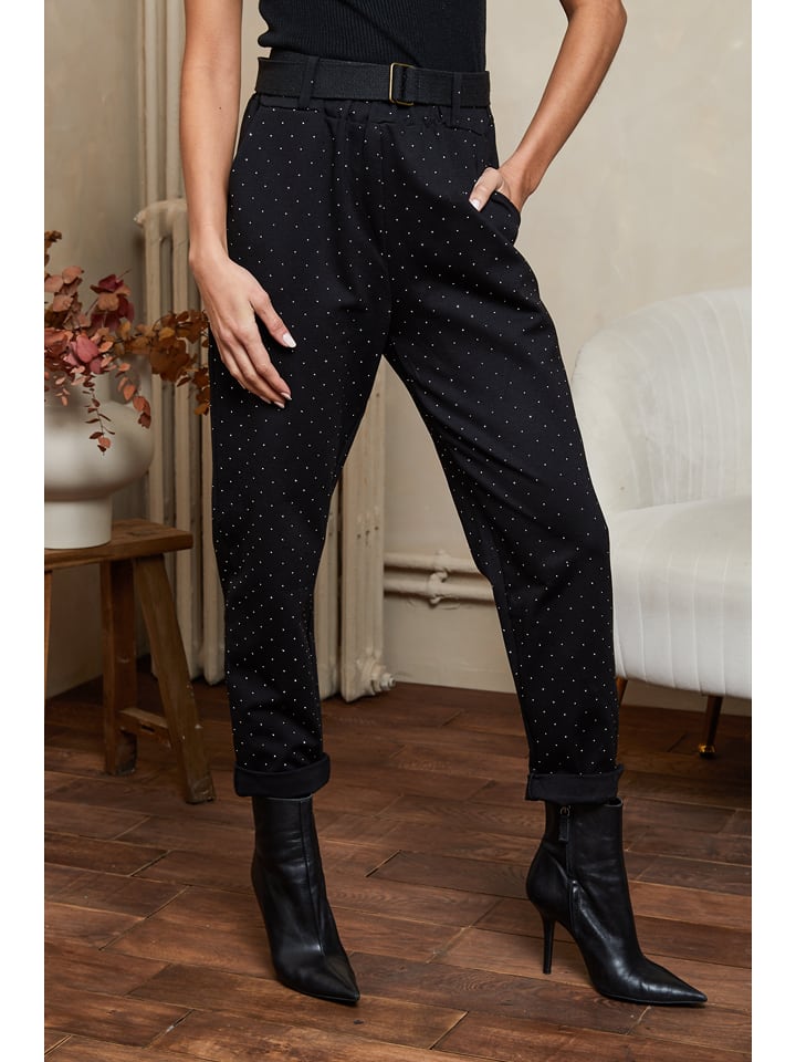 Joséfine Spodnie "Bivia" w kolorze czarnym rozmiar: M