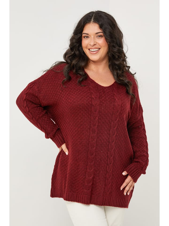 Curvy Lady Sweter w kolorze bordowym rozmiar: 44/46