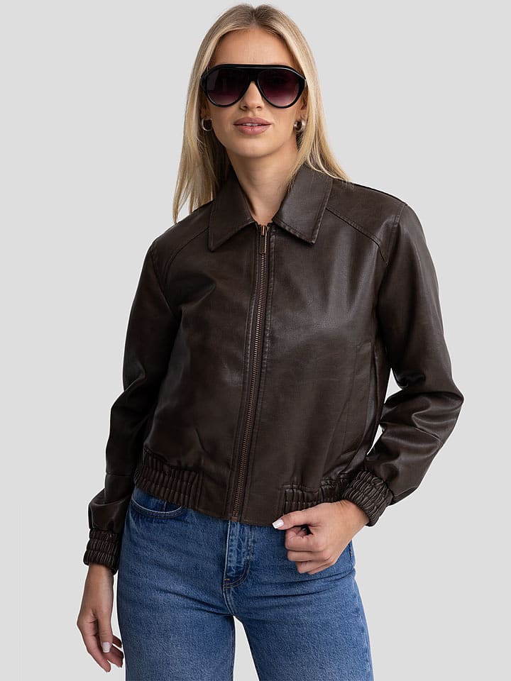 BIG STAR Kurtka w kolorze brązowym ze skóry syntetycznej rozmiar: L