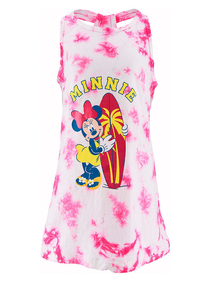 Disney Minnie Mouse Sukienka "Minnie" w kolorze biało-jasnoróżowym rozmiar: 116