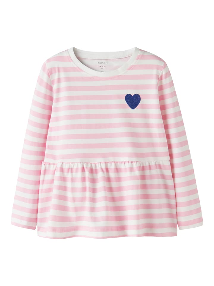 name it Koszulka "Liona" w kolorze biało-jasnoróżowym rozmiar: 122/128