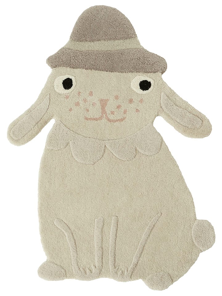 OYOY mini Dywan "Hopsi Rabbit Rug" w kolorze kremowym - 76 x 100 cm rozmiar: onesize