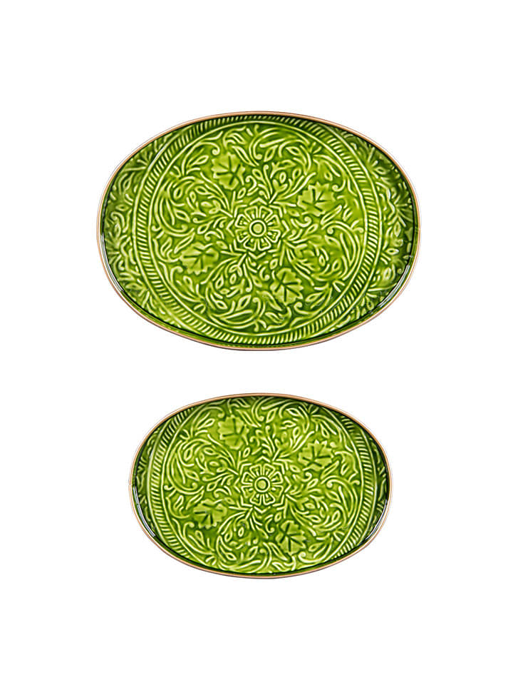 TABLE PASSION Tace (2 szt.) "Tosca" w kolorze zielonym do serwowania rozmiar: onesize