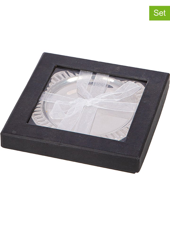 GILDE Podkładki (4 szt.) "Nova" w kolorze srebrnym - Ø 11 cm rozmiar: onesize