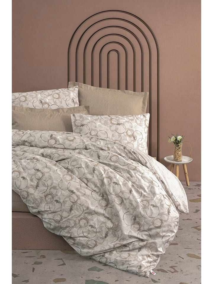 Elizabed Komplet pościeli renforcé w kolorze beżowym rozmiar: 240x220 cm