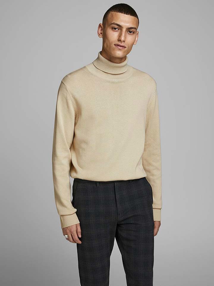 Jack & Jones Sweter "Emil" w kolorze beżowym rozmiar: L