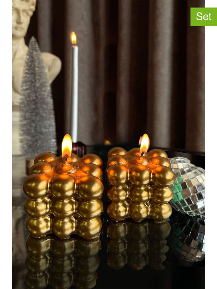 Lucky Bees Świece (2 szt.) w kolorze złotym - 2x 130 g rozmiar: onesize