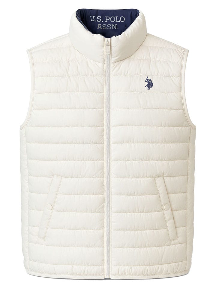 U.S. Polo Assn. Kamizelka pikowana w kolorze białym rozmiar: L