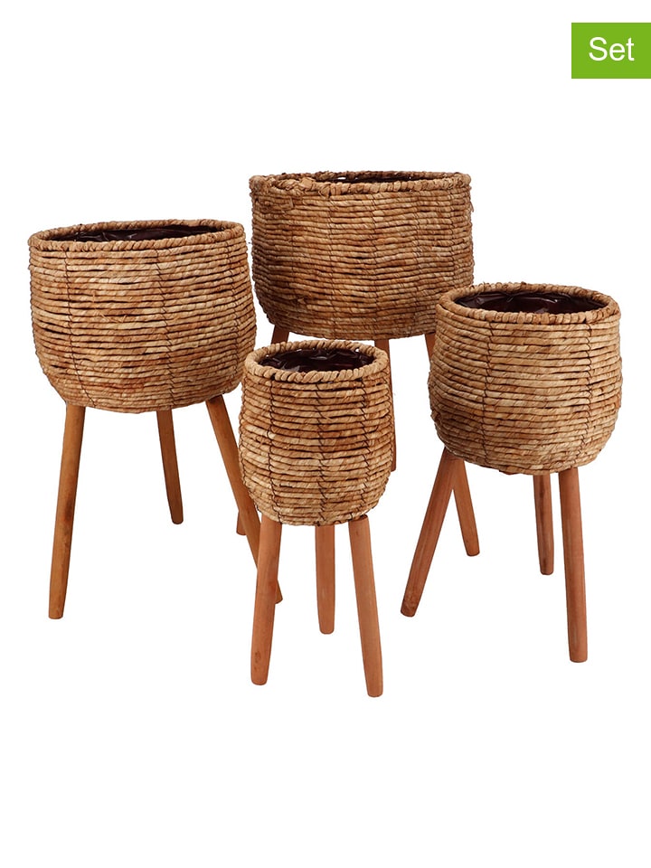 daan kromhout Doniczki (4 szt.) w kolorze jasnobrązowym rozmiar: onesize