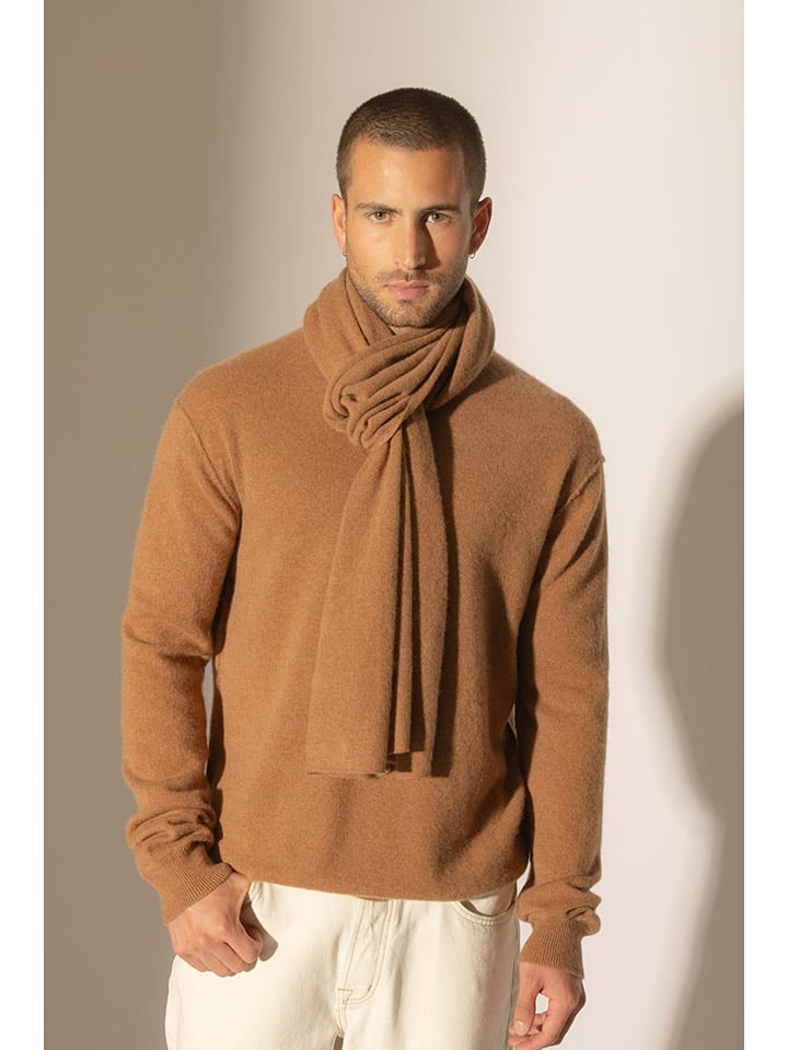 Perfect Cashmere Kaszmirowy szal "Kelly" w kolorze jasnobrązowym - 200 x 30 cm rozmiar: onesize