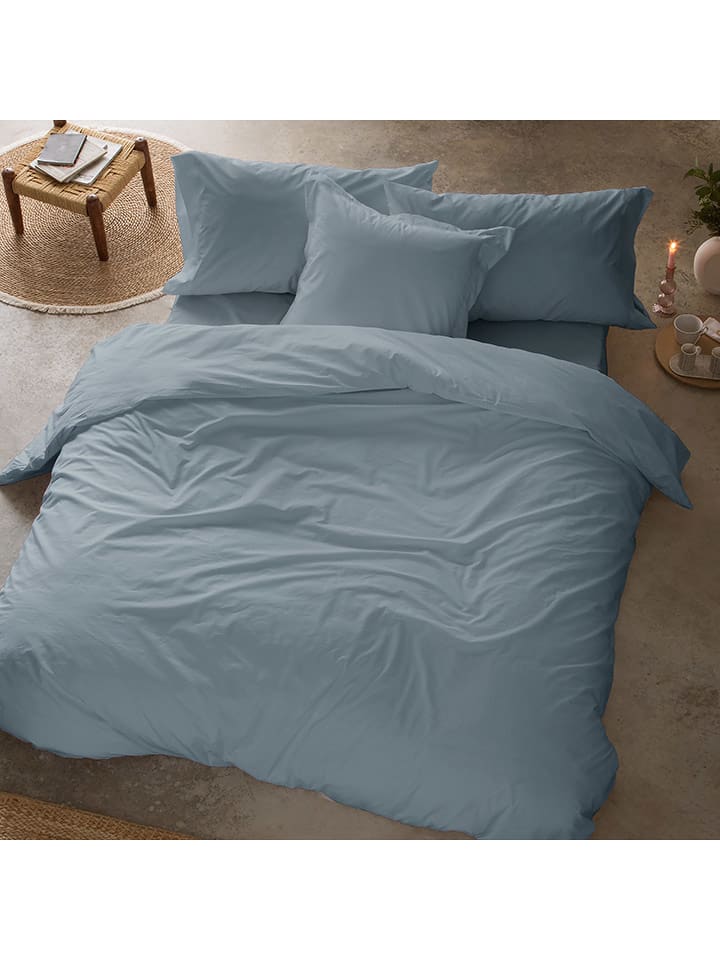 Monsun Perkalowa poszwa "Sakura" w kolorze błękitnym na kołdrę rozmiar: 140x200 cm