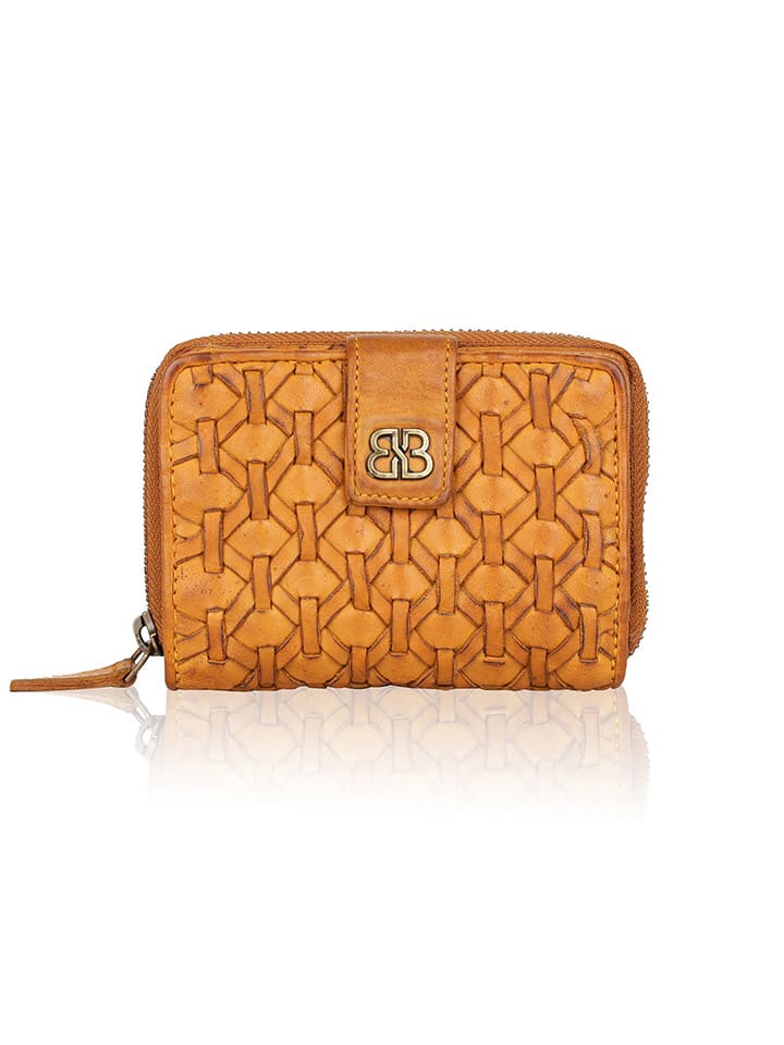 Bellicci Skórzany portfel "Percy" w kolorze jasnobrązowym - 10 x 13 x 3 cm rozmiar: onesize