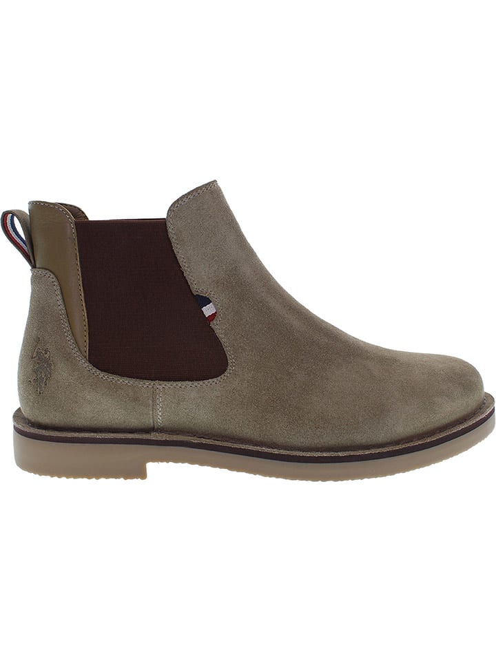 U.S. Polo Assn. Skórzane sztyblety w kolorze khaki rozmiar: 44