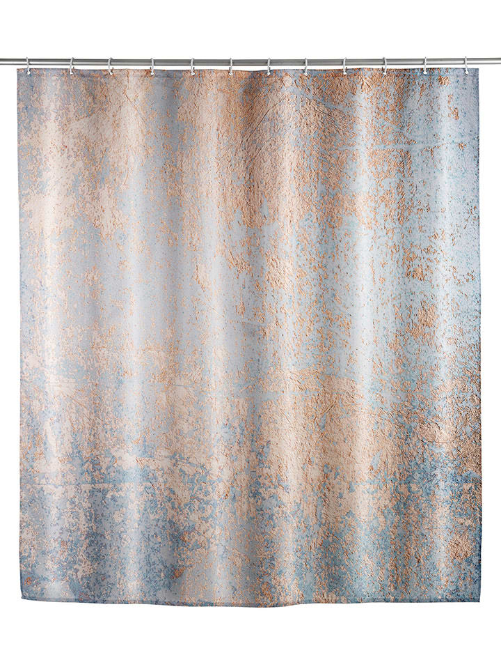 Wenko Zasłona prysznicowa "Agate" w kolorze błękitno-jasnobrązowym - 200 x 180 cm rozmiar: onesize