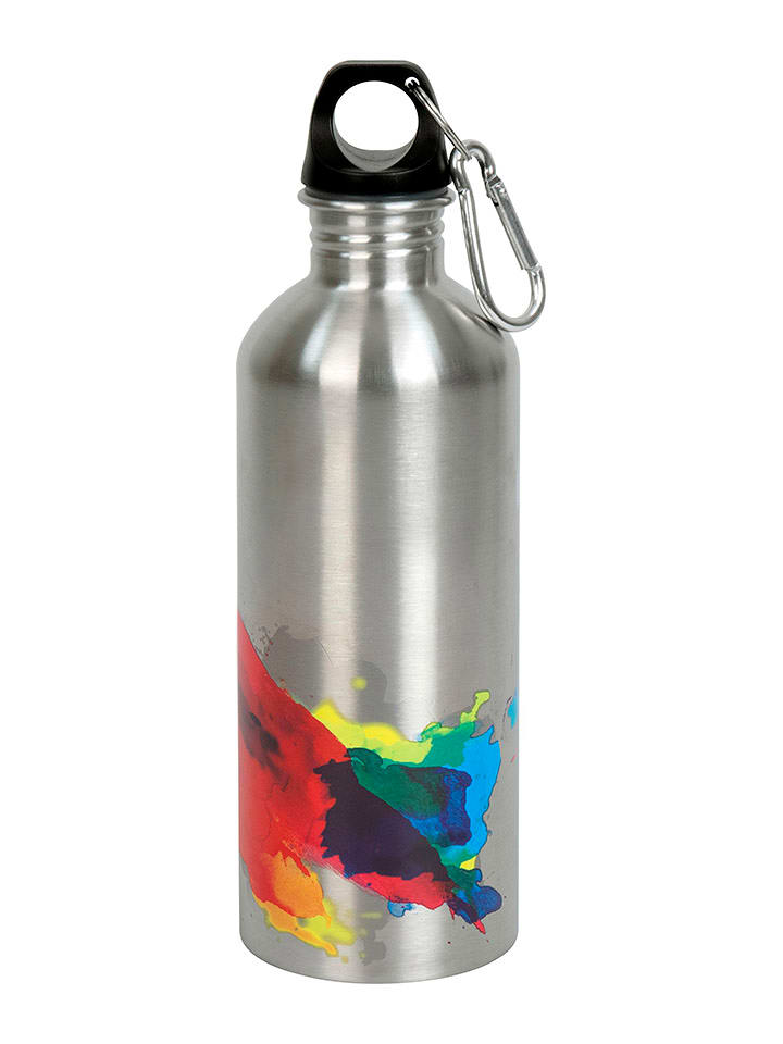 Könitz Bidon "On Colour Flow" w kolorze srebrnym ze wzorem - 600 ml rozmiar: onesize