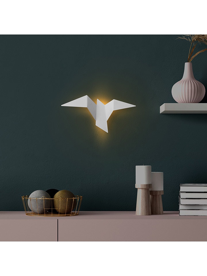 ABERTO DESIGN Lampa ścienna LED "Pacali" w kolorze białym - 31 x 16 cm rozmiar: onesize