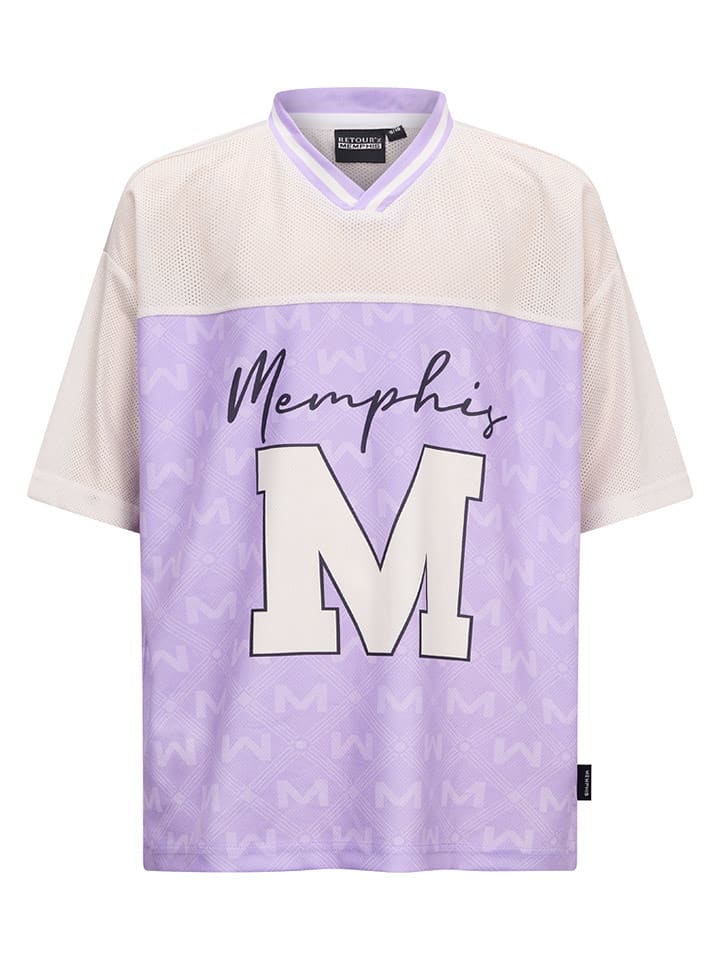 Retour Koszulka w kolorze beżowo-fioletowym rozmiar: 170/176